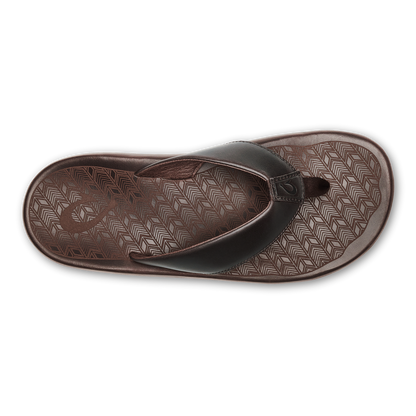 OluKai | ‘Ilikai Men‘s Leather Beach Sandals - Dark Wood