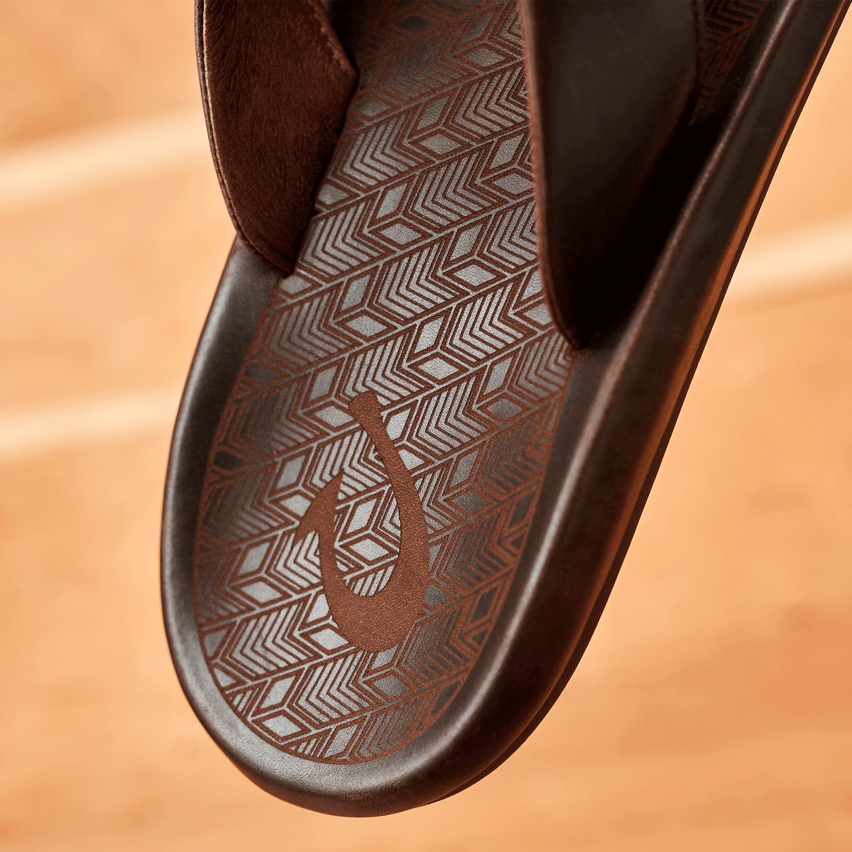 OluKai | ‘Ilikai Men‘s Leather Beach Sandals - Dark Wood