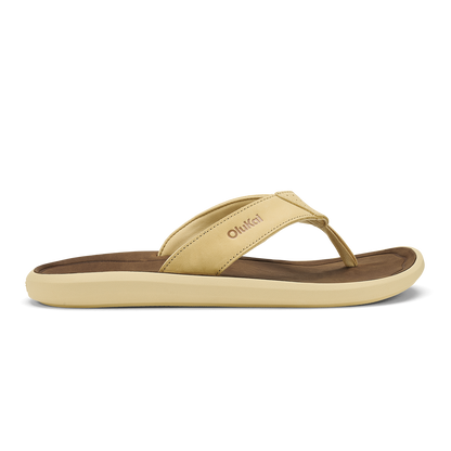 OluKai | Pili Men’s Waterproof Leather Sandals - Toasted Coconut / Tan