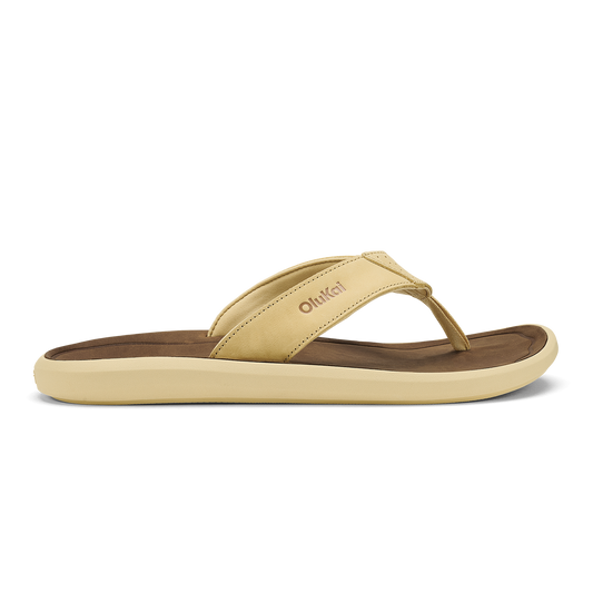 OluKai | Pili Men’s Waterproof Leather Sandals - Toasted Coconut / Tan