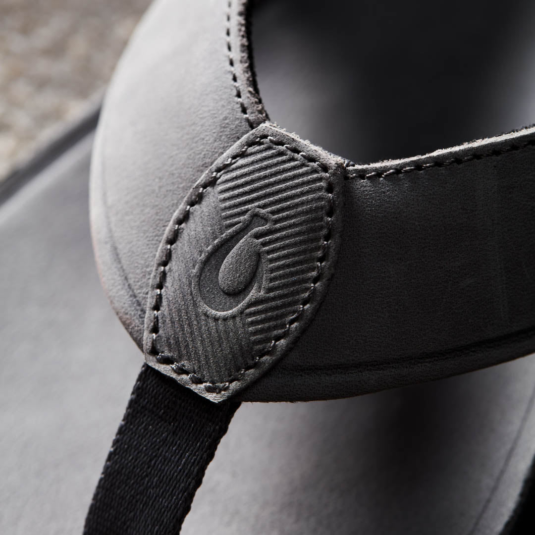 OluKai | Tuahine Men's Waterproof Leather Beach Sandals - Rock