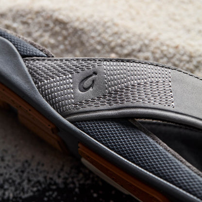 OluKai | Tuahine Men's Waterproof Leather Beach Sandals - Rock