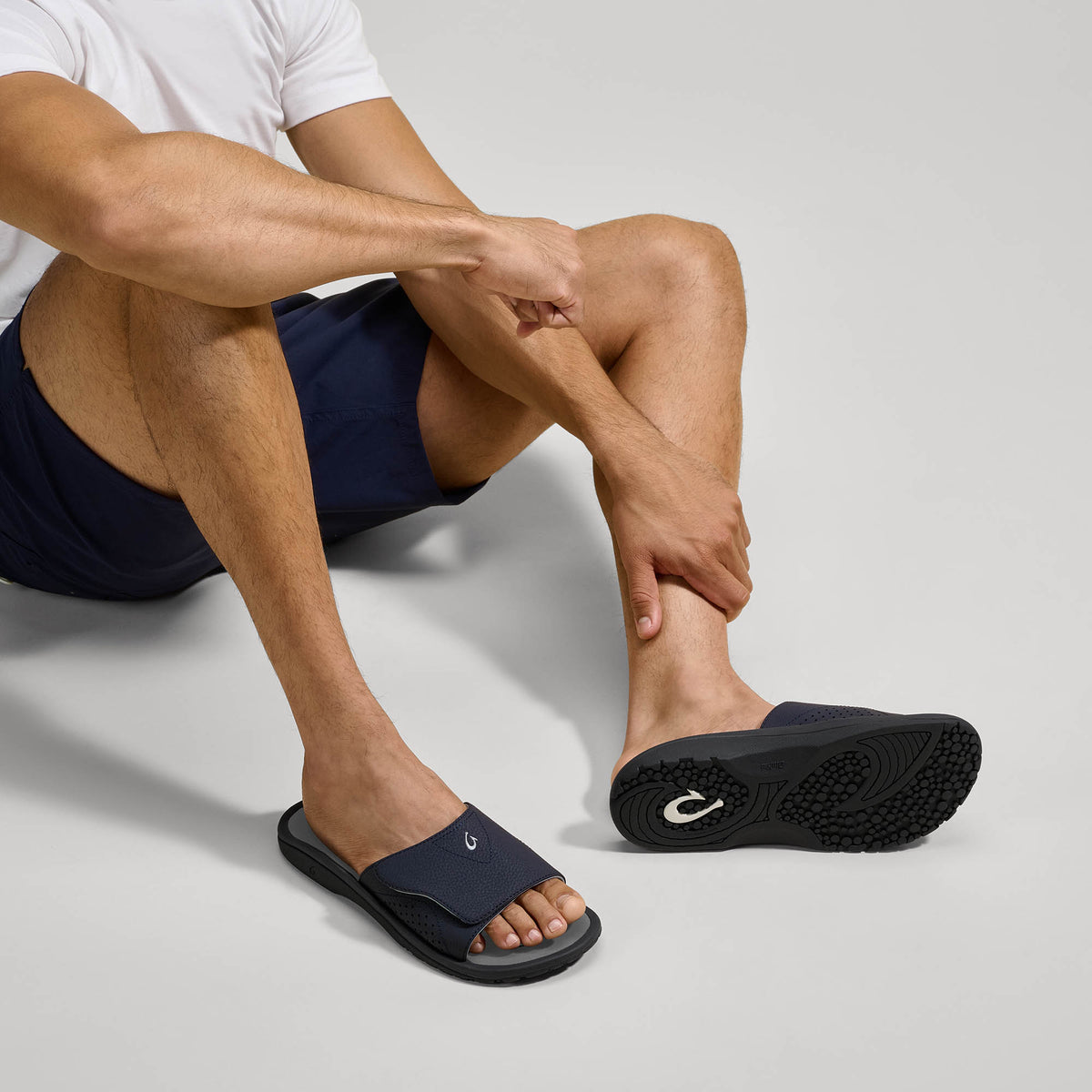 OluKai | OluKai Nalu Slide - Trench Blue / Charcoal | Men's Sandals