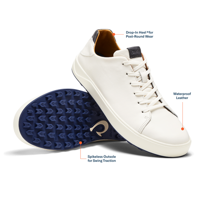 OluKai | Wai‘alae Men’s Waterproof Leather Golf Shoes - White