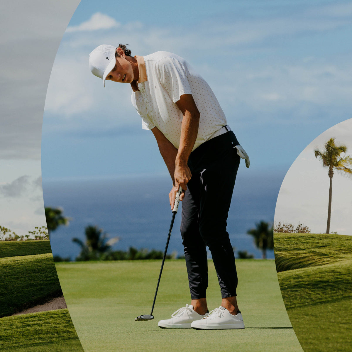 OluKai | Wai‘alae Men’s Waterproof Leather Golf Shoes - White