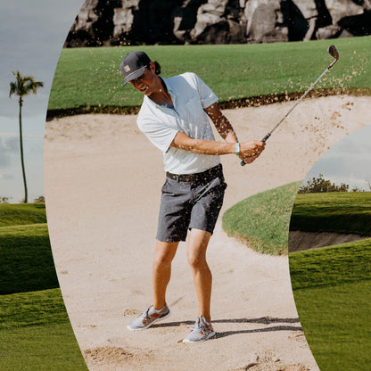 OluKai | Manele Men’s Breathable Golf Shoes - Poi / Charcoal