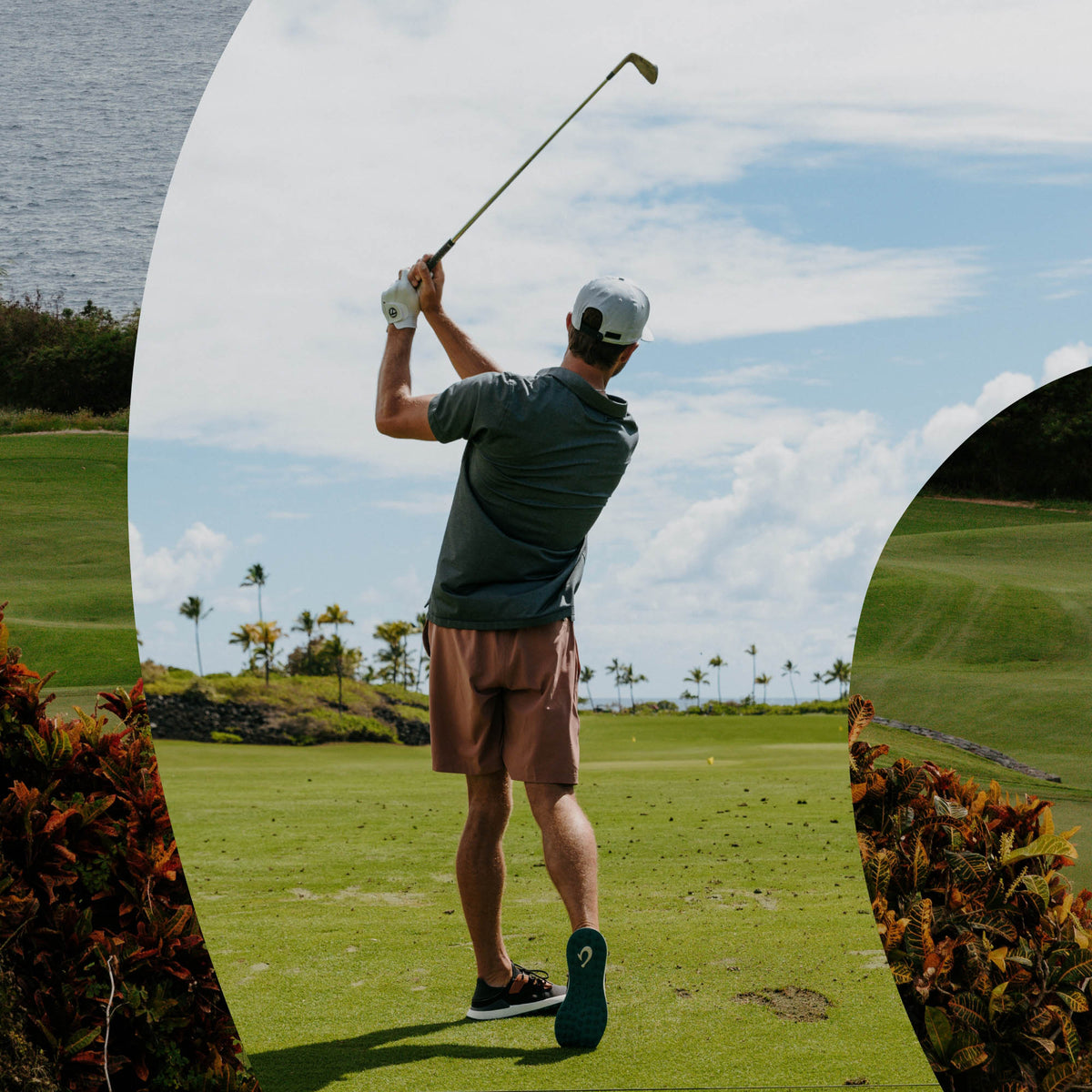 OluKai | Manele Men’s Breathable Golf Shoes - Black / Dark Shadow
