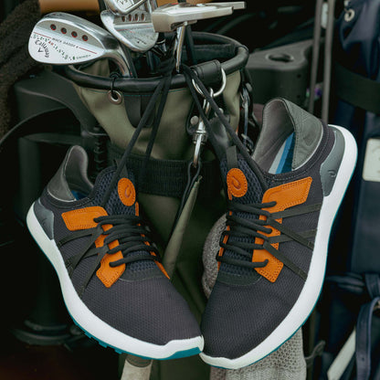 OluKai | Manele Men’s Breathable Golf Shoes - Black / Dark Shadow