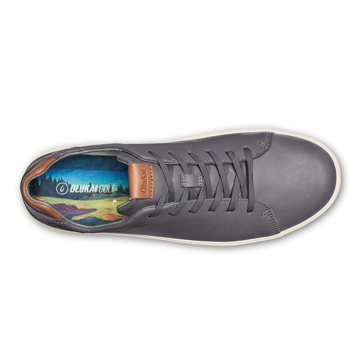 OluKai | Wai‘alae Men’s Waterproof Leather Golf Shoes - Stone