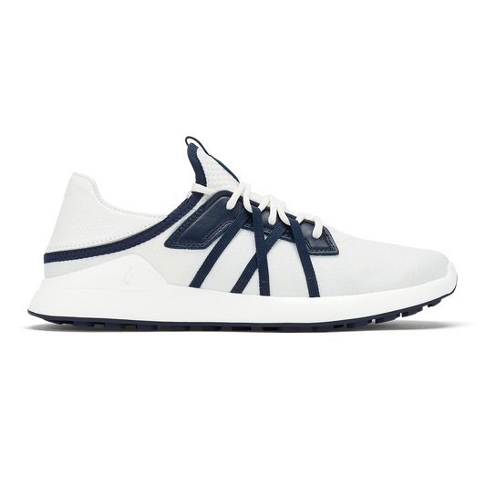 OluKai | Manele Men’s Breathable Golf Shoes - Bright White / Mood Indigo