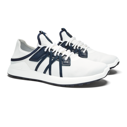 OluKai | Manele Men’s Breathable Golf Shoes - Bright White / Mood Indigo