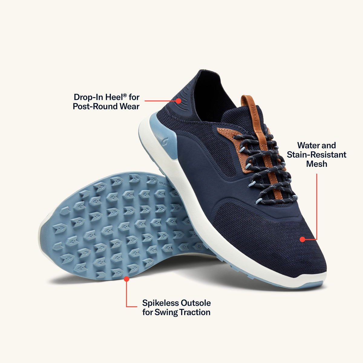 OluKai | OluKai Kā‘anapali Men’s Golf Shoe - Trench Blue / Sea Ice