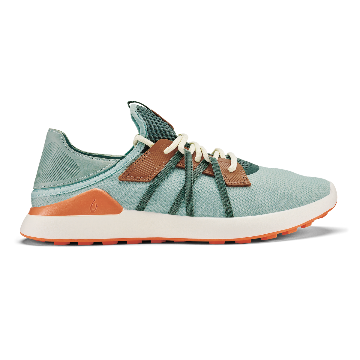 OluKai | Manele Men’s Breathable Golf Shoes - Pale Moss / Molten Orange