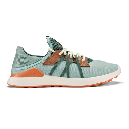 OluKai | Manele Men’s Breathable Golf Shoes - Pale Moss / Molten Orange