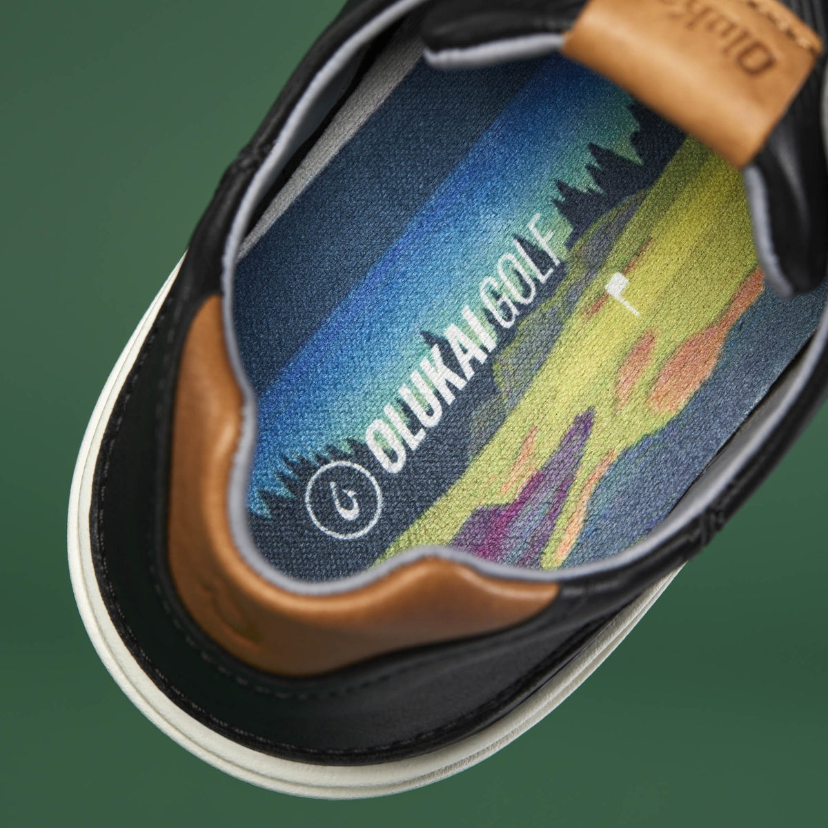 OluKai | Wai‘alae Men’s Waterproof Leather Golf Shoes - Black