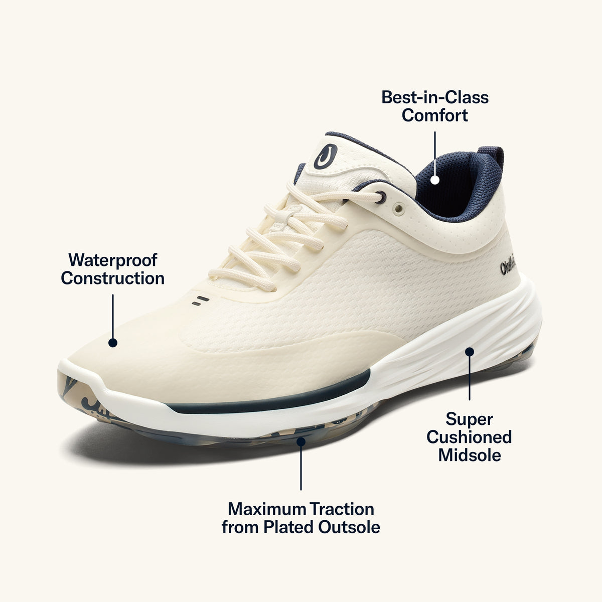OluKai | Mākena Men’s Waterproof Golf Shoes - White Sand