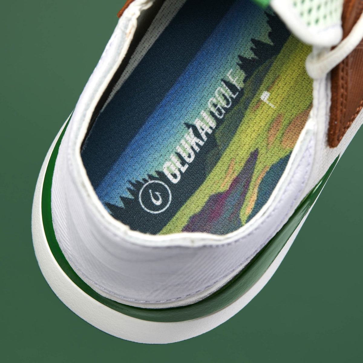 OluKai | Manele Men’s Breathable Golf Shoes - White / Bamboo