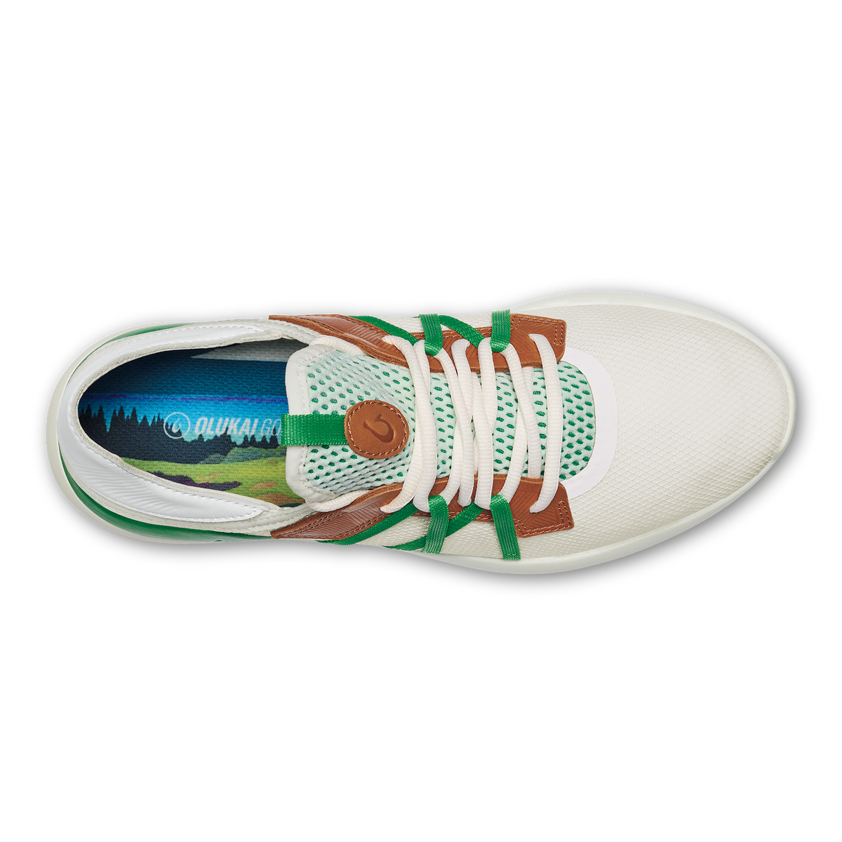 OluKai | Manele Men’s Breathable Golf Shoes - White / Bamboo