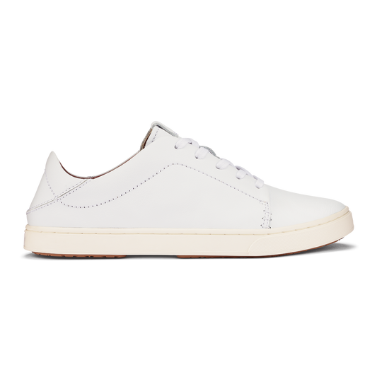 OluKai | Pehuea Lī ‘Ili Women's Leather Sneakers - White