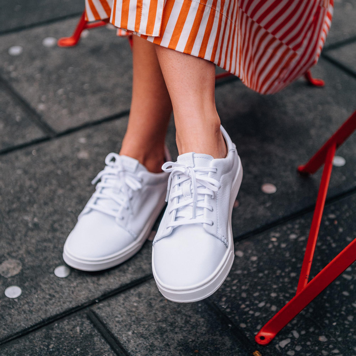 OluKai | Pehuea Lī ‘Ili Women's Leather Sneakers - White
