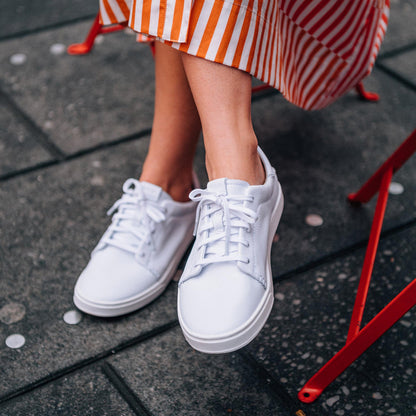 OluKai | Pehuea Lī ‘Ili Women's Leather Sneakers - White