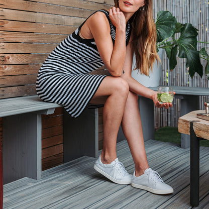 OluKai | Pehuea Lī ‘Ili Women's Leather Sneakers - White