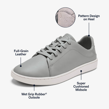 OluKai | Pehuea Lī ‘Ili Women's Leather Sneakers - Ash