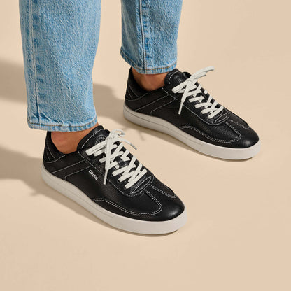 OluKai | Hā‘upu Women’s Leather Sneakers - Onyx