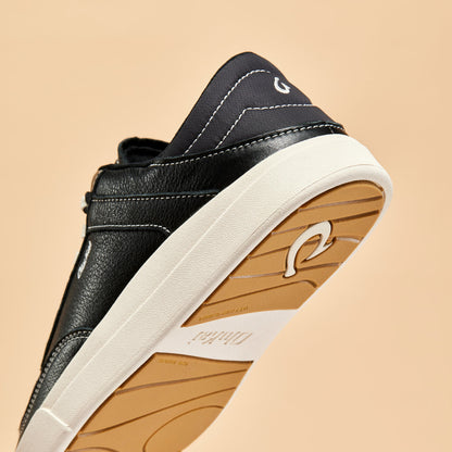 OluKai | Hā‘upu Women’s Leather Sneakers - Onyx
