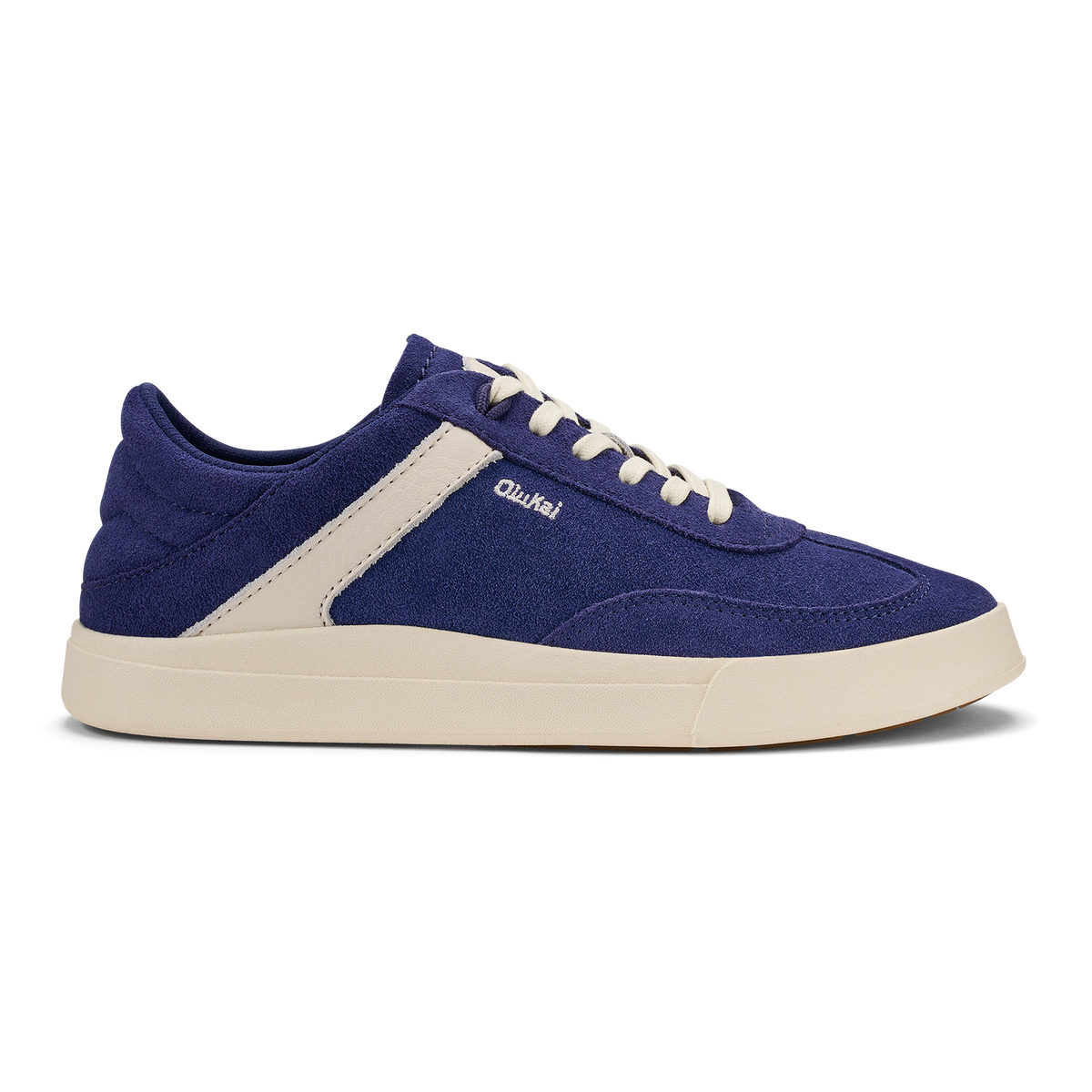 OluKai | Hā‘upu Women’s Leather Sneakers - Navy / Off White