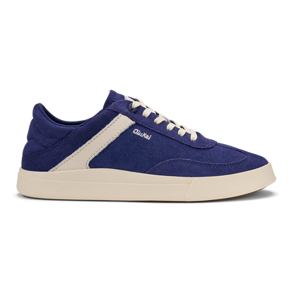 OluKai | Hā‘upu Women’s Leather Sneakers - Navy / Off White