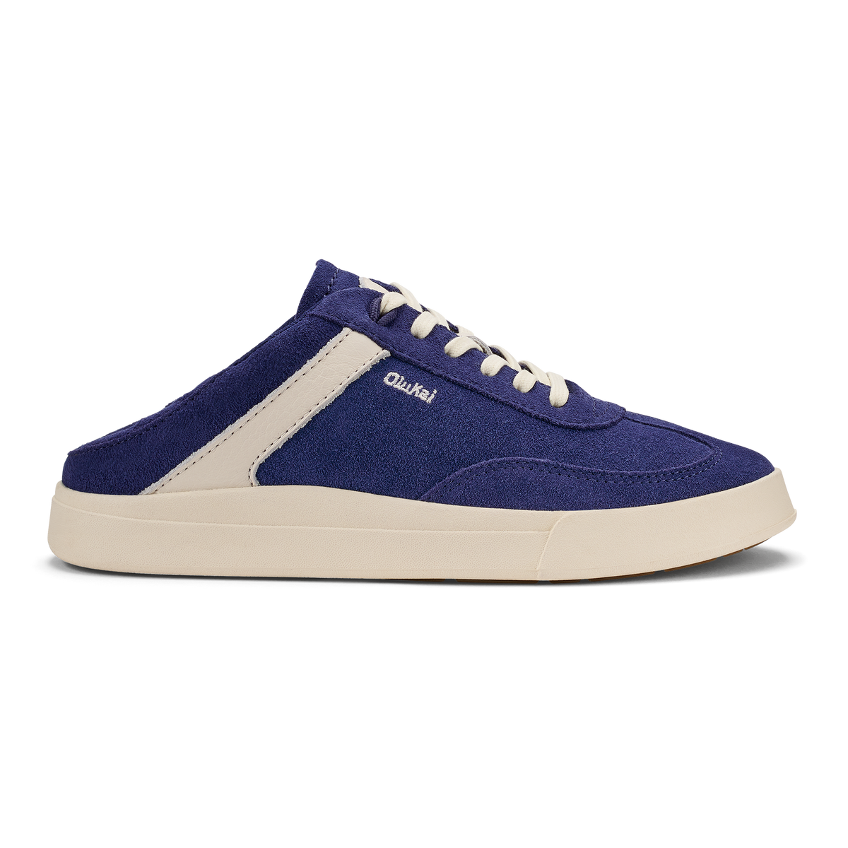 OluKai | Hā‘upu Women’s Leather Sneakers - Navy / Off White