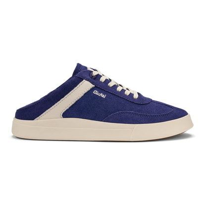 OluKai | Hā‘upu Women’s Leather Sneakers - Navy / Off White
