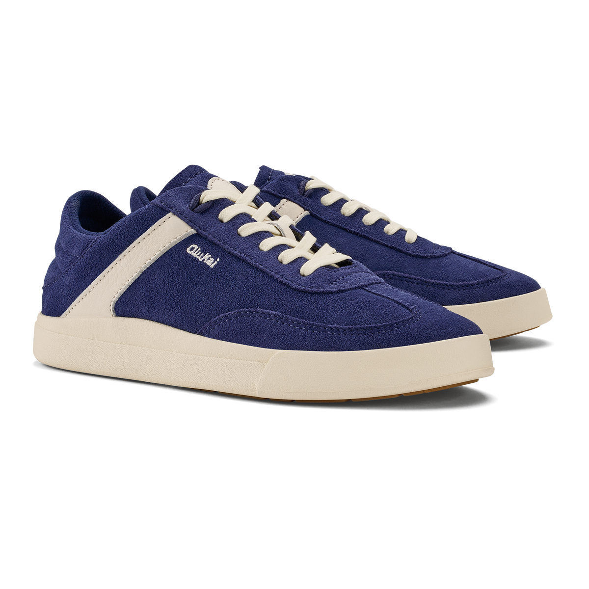 OluKai | Hā‘upu Women’s Leather Sneakers - Navy / Off White
