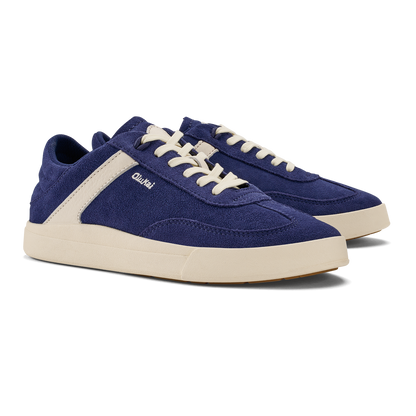 OluKai | Hā‘upu Women’s Leather Sneakers - Navy / Off White