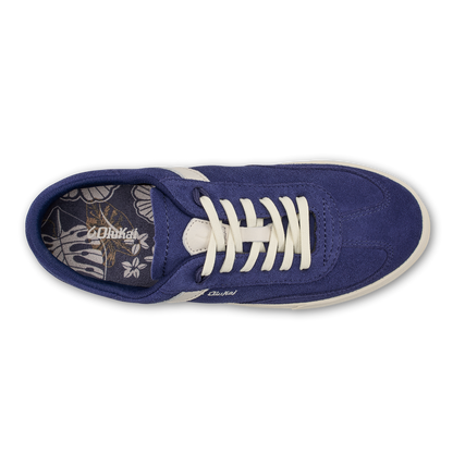 OluKai | Hā‘upu Women’s Leather Sneakers - Navy / Off White
