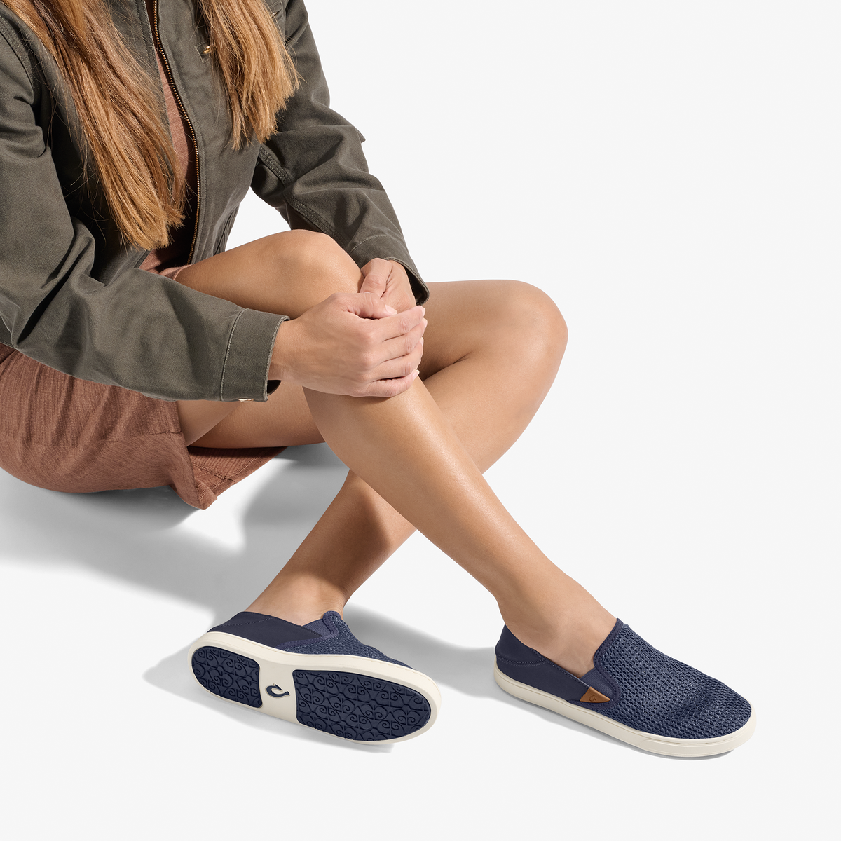 OluKai | Pehuea Women's Breathable Slip-On Sneakers - Trench Blue