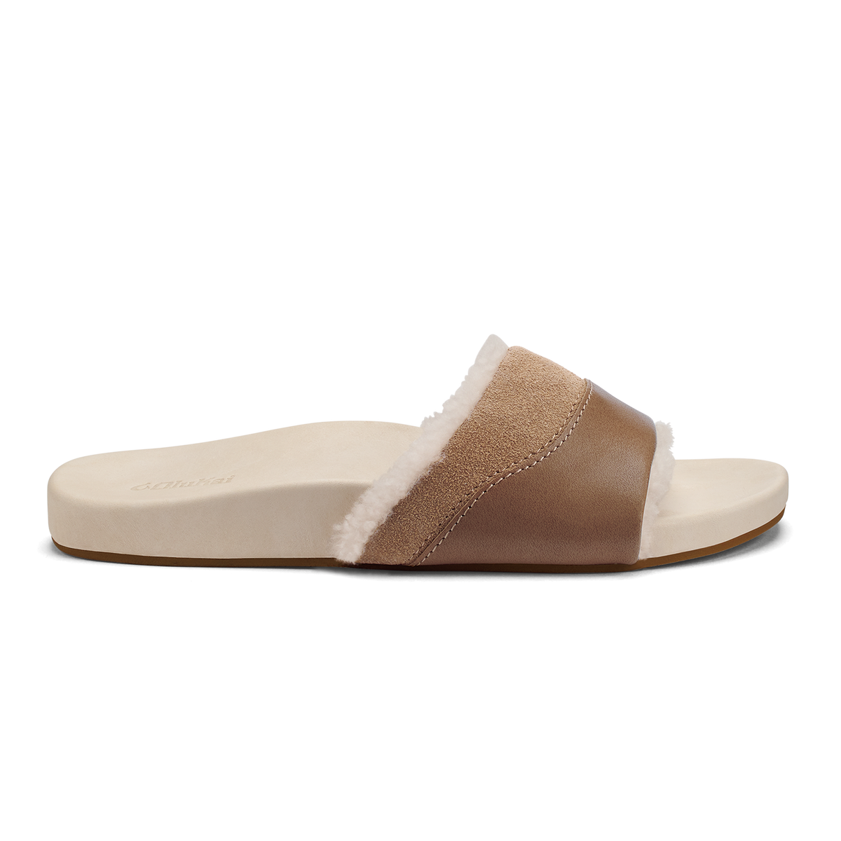 OluKai | Hō‘ala Slide Women’s Slide Slipper Sandals - Tan / Puka
