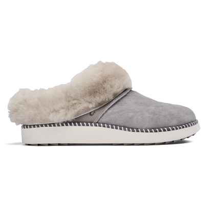 OluKai | Ku‘i Women’s Fuzzy Slip-On Slippers - Fog