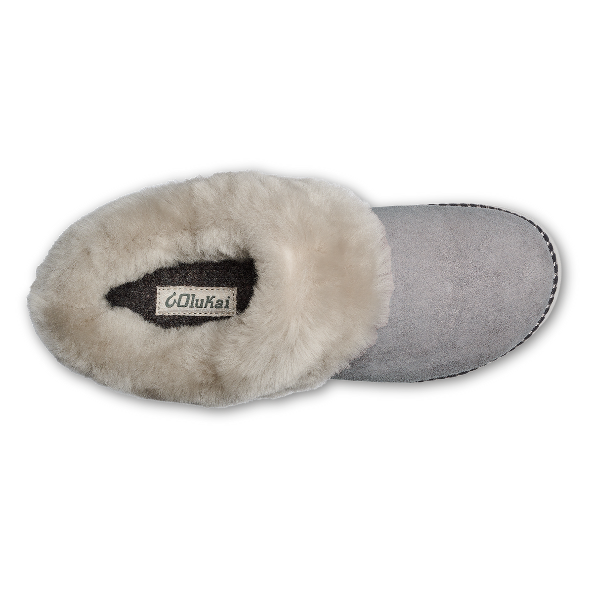 OluKai | Ku‘i Women’s Fuzzy Slip-On Slippers - Fog