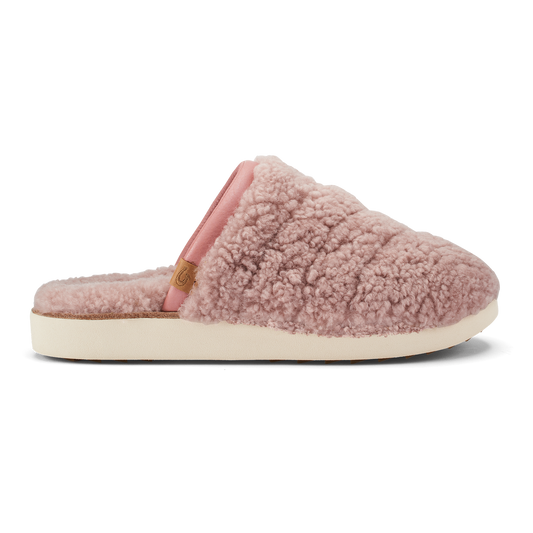 OluKai | Pūpū Mua Women’s Shearling Mule Slipper - Pink Sea Salt