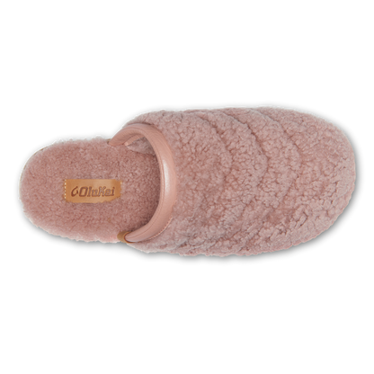 OluKai | Pūpū Mua Women’s Shearling Mule Slipper - Pink Sea Salt
