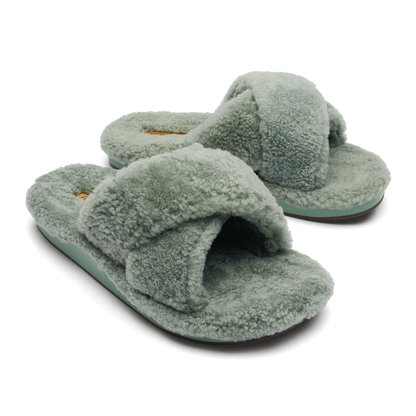 OluKai | Hila Heu Women’s Slide Slipper Sandals - Muted Green