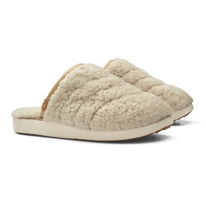 OluKai | Pūpū Mua Women’s Shearling Mule Slipper - Tapa