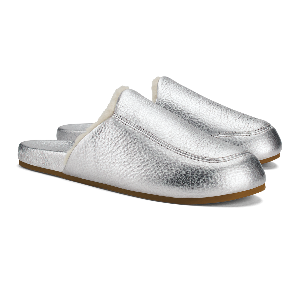 OluKai | Kōnea Women’s Leather Slipper Mules - Silver