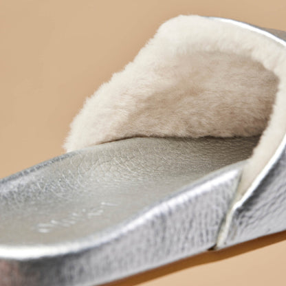 OluKai | Kōnea Women’s Leather Slipper Mules - Silver