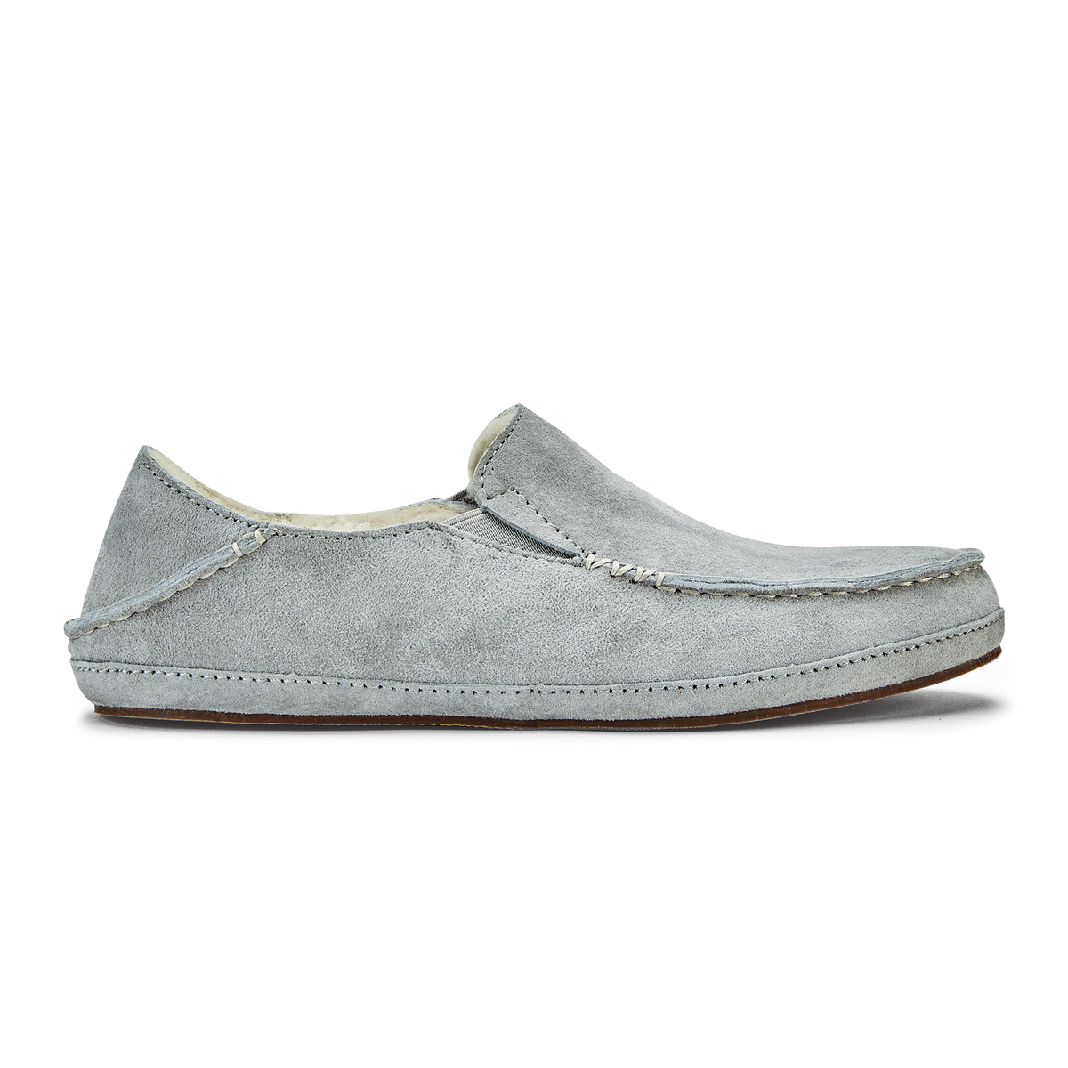 OluKai | Nohea Women's Leather Slippers - Pale Grey