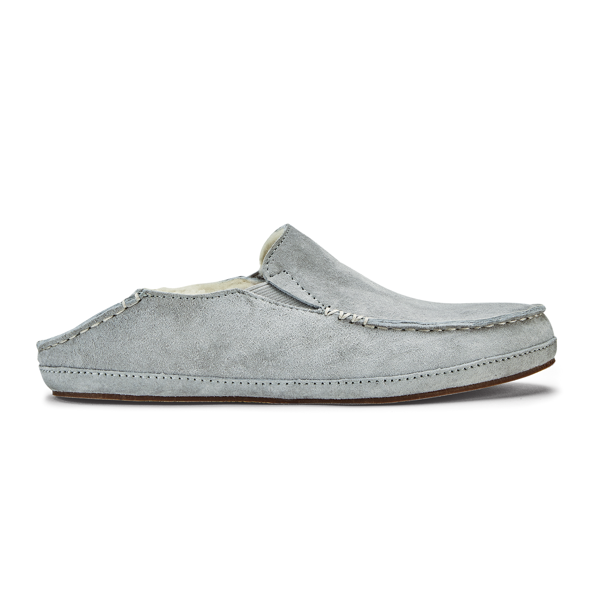 OluKai | Nohea Women's Leather Slippers - Pale Grey