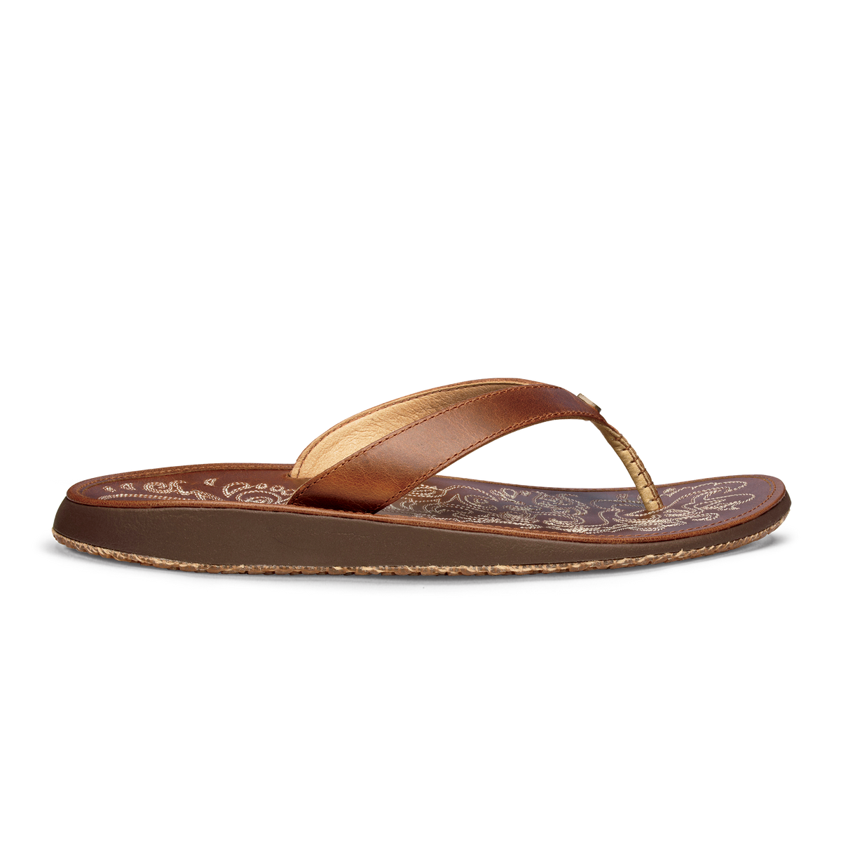 OluKai | Paniolo Women’s Leather Beach Flip Flops - Natural