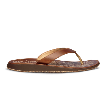 OluKai | Paniolo Women’s Leather Beach Flip Flops - Natural
